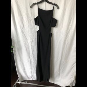 Mugler black maxi cutout dress